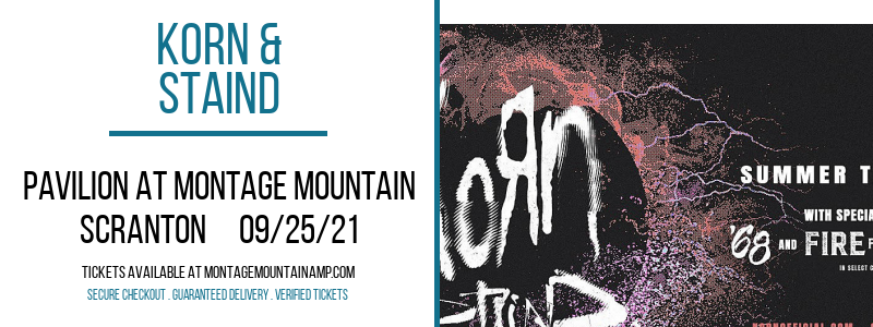 Korn & Staind at Pavilion at Montage Mountain tickets Korn & Staind at Pavilion at Montage Mountain
